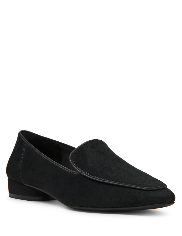 Anne Klein Black Micro Suede Cavour Slip-On Loafer