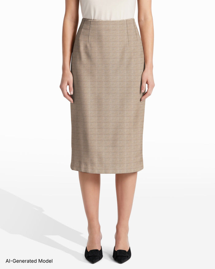 Anne Klein Center Back Zip Midi Skirt