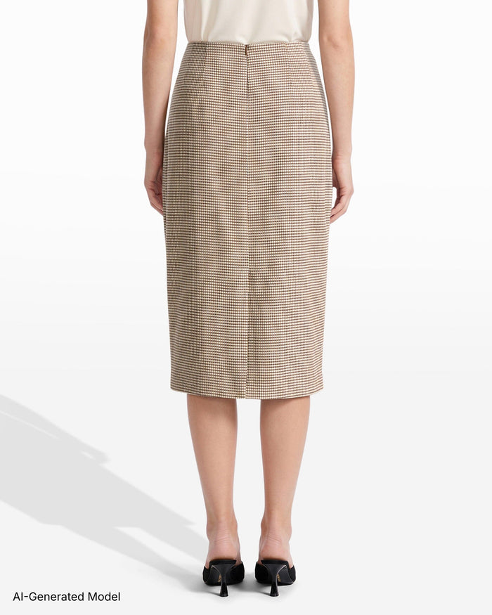 Anne Klein Center Back Zip Midi Skirt