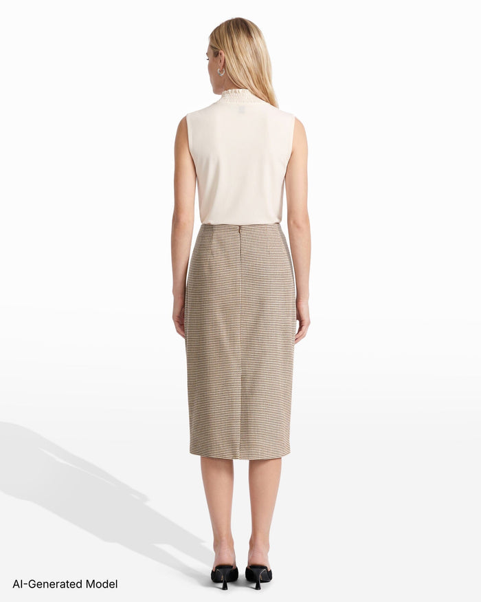 Anne Klein Center Back Zip Midi Skirt