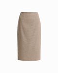 Anne Klein NATURAL CLAY MULT Center Back Zip Midi Skirt