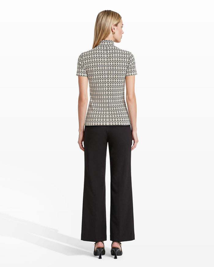 Anne Klein Chainlink Mock Neck Knit Top