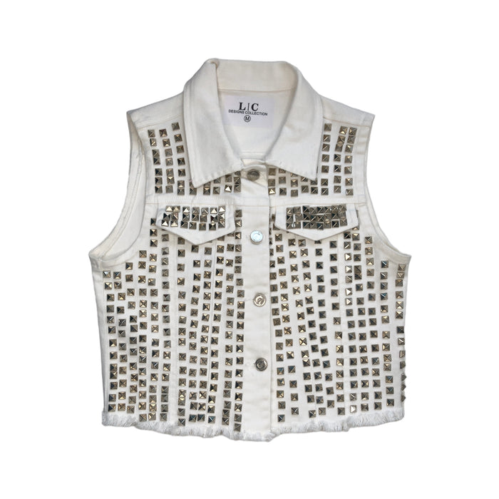 Chaleco Blanco Con Estoperoles LC