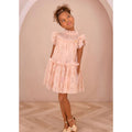Champagne Embroidered Leaf Dress