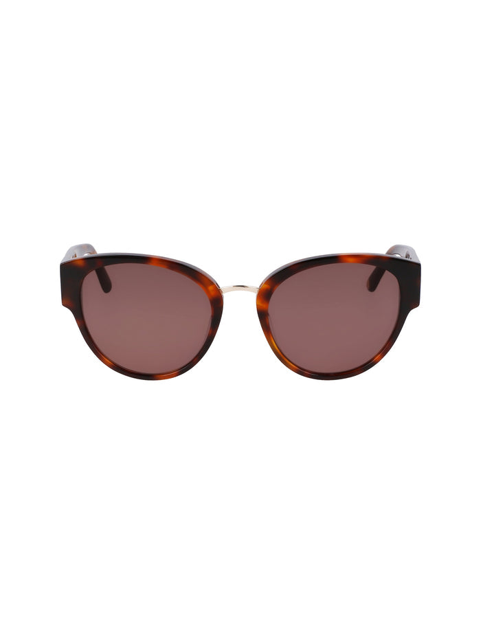Anne Klein Tortoise Chic Rounded Cat-Eye Sunglasses