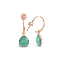 Chrysoprase Hoop Earrings | Rose Gold | May