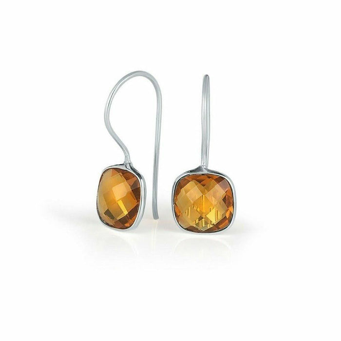 citirne earrings in silver on a white background