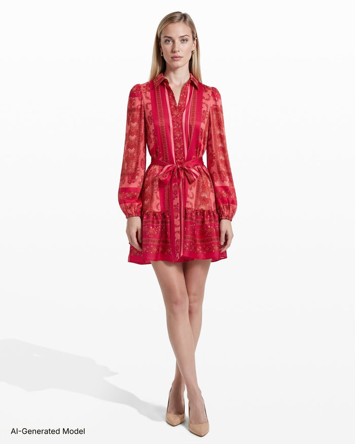 Anne Klein Collared Long Sleeve Shirt Dress