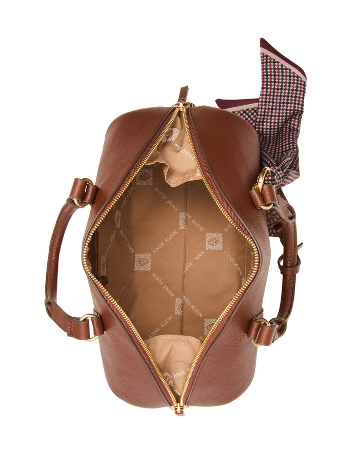 Anne Klein Convertible Bowler Bag with Scarf Accent