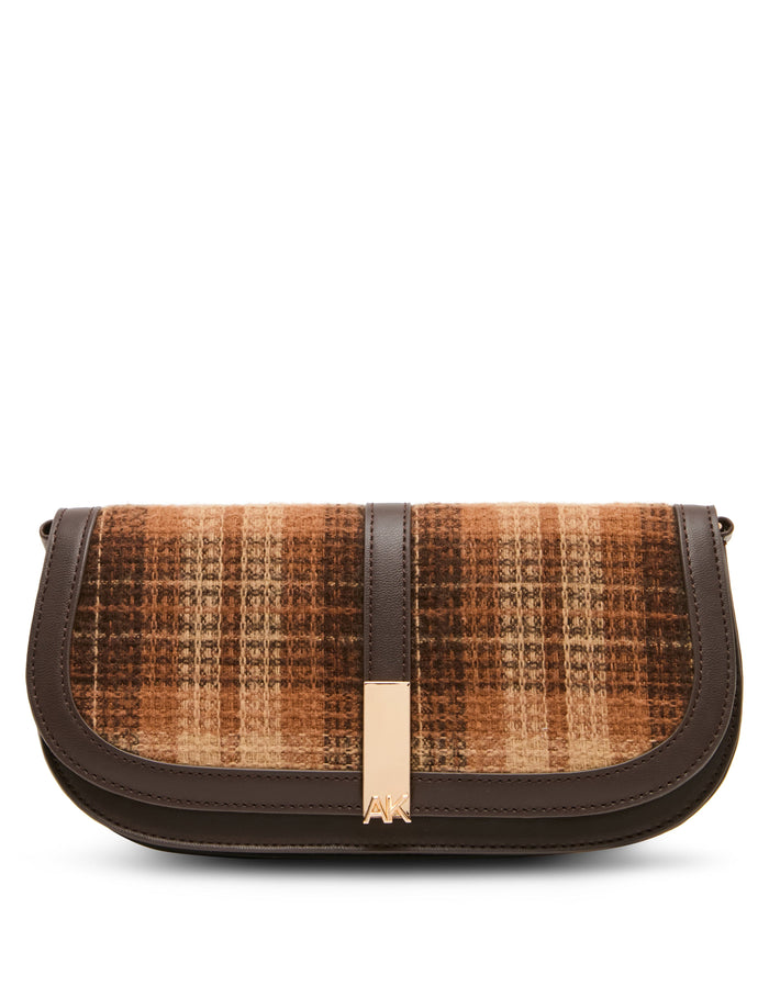 Anne Klein Tan Multi/Espresso Convertible Clutch Bag