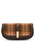 Anne Klein Tan Multi/Espresso Convertible Clutch Bag