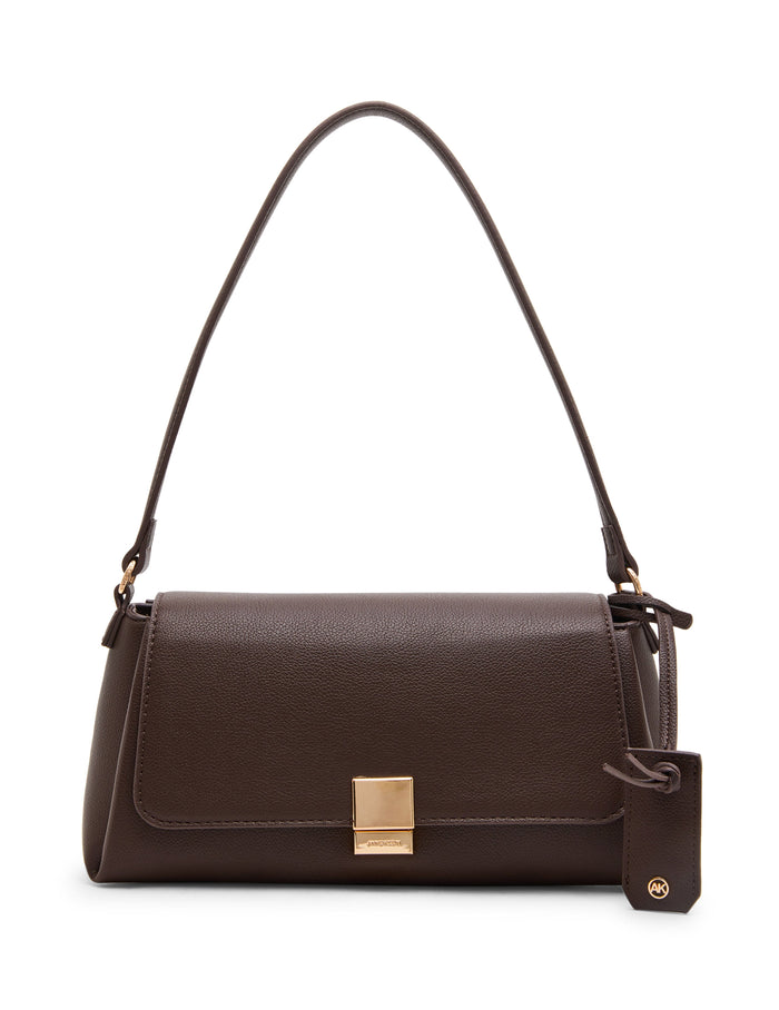 Anne Klein Espresso Convertible Strap Flap Shoulder Bag