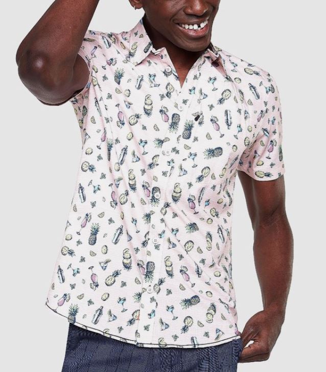 Coral Cocktails Short Sleeve Shirt