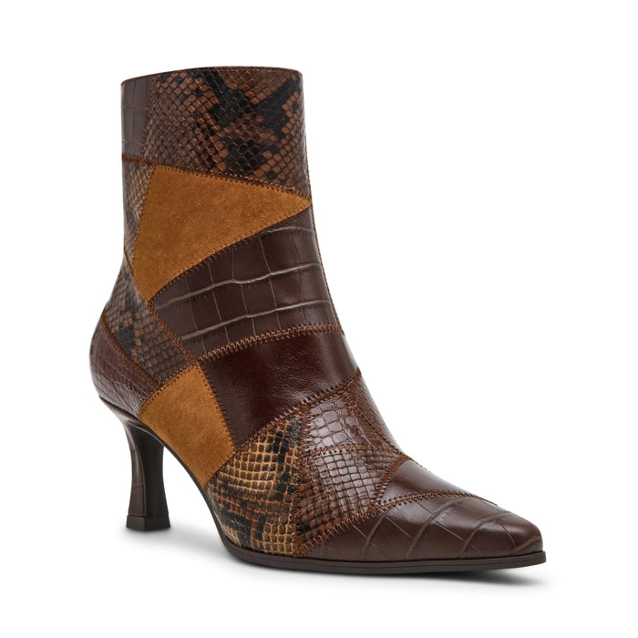 Anne Klein Brown Patchwork Cosia Patchwork Bootie