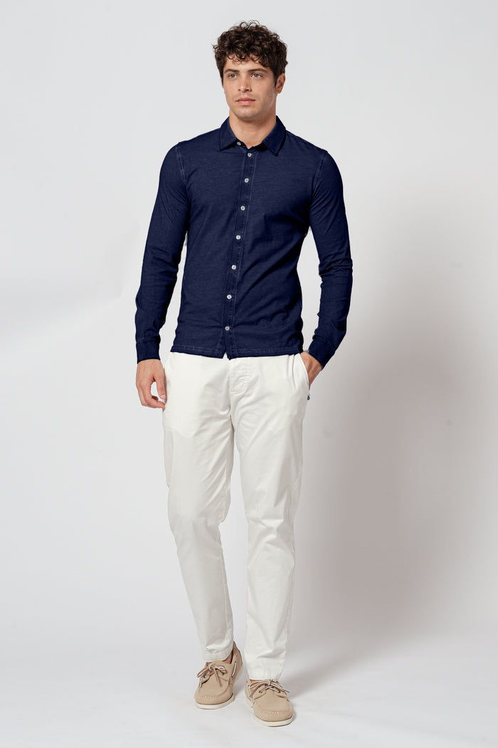 Cotton Jersey Shirt - Navy