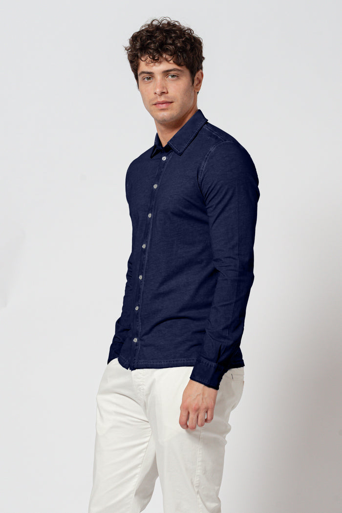 Cotton Jersey Shirt - Navy
