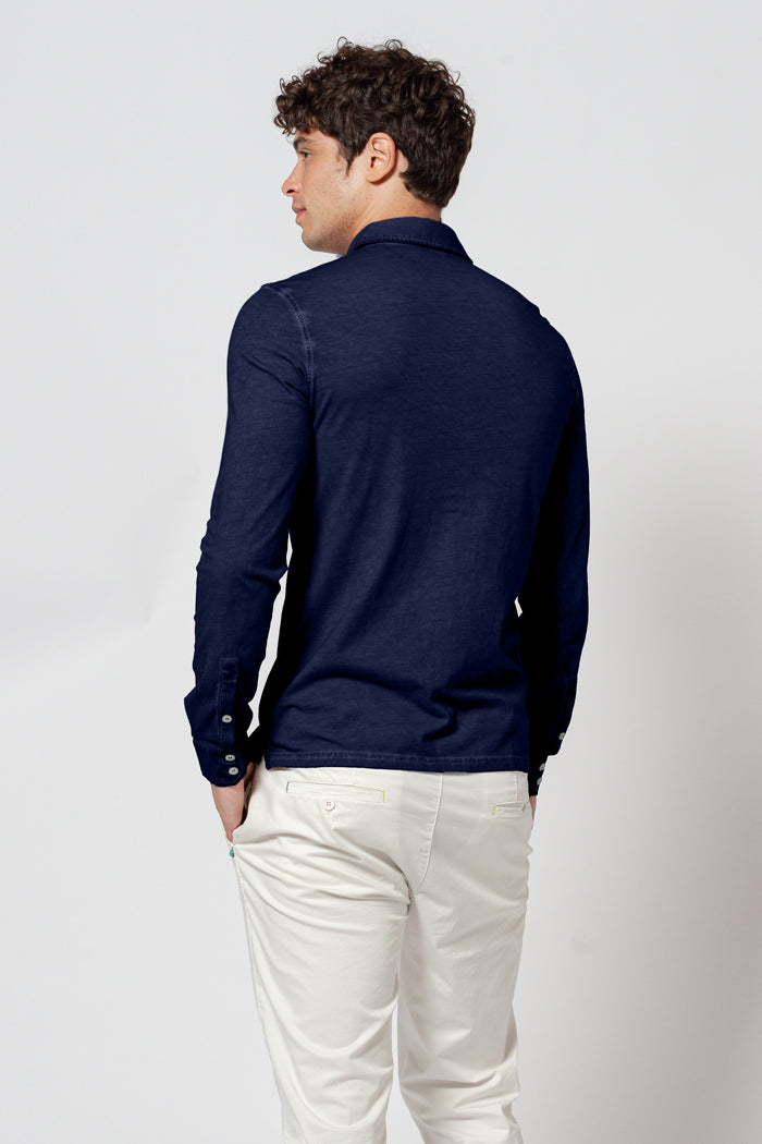 Cotton Jersey Shirt - Navy