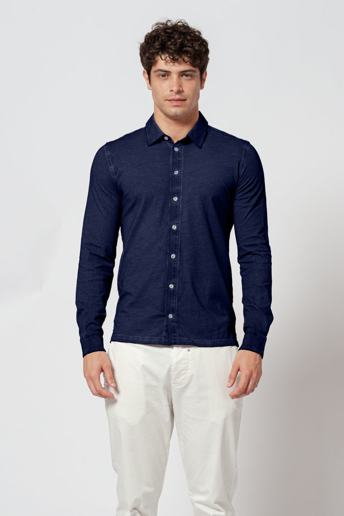 Cotton Jersey Shirt - Navy