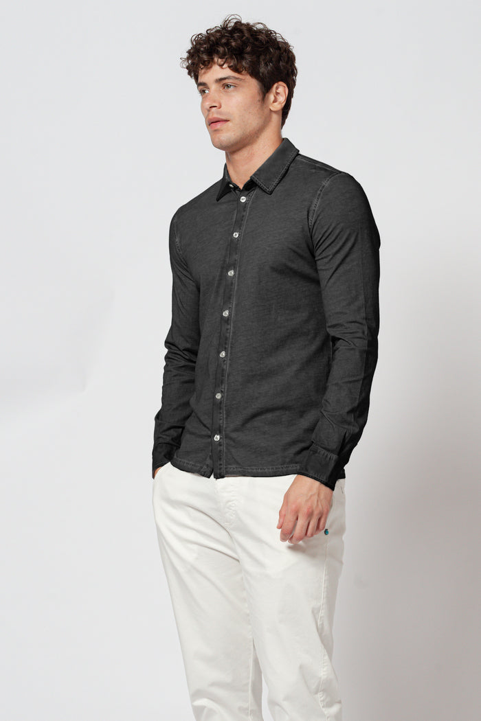 Cotton Jersey Shirt - Pietra