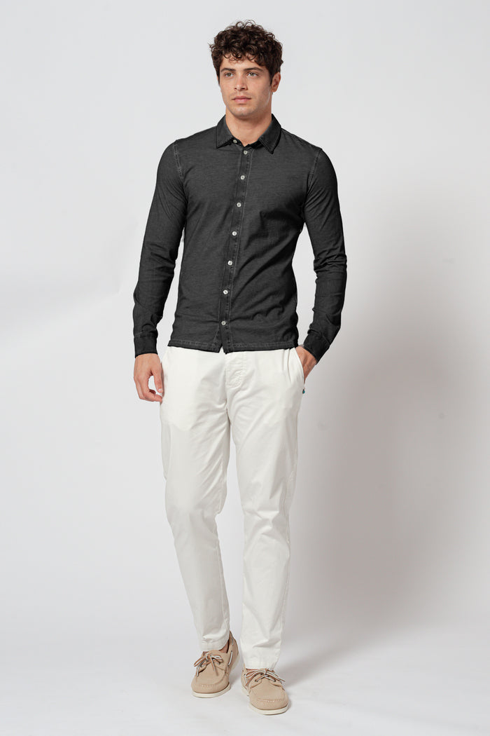 Cotton Jersey Shirt - Pietra