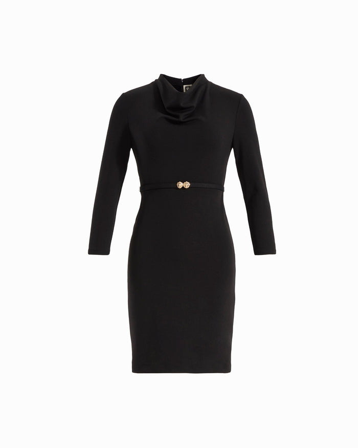 Anne Klein ANNE BLACK Cowl Neck Belted Dress