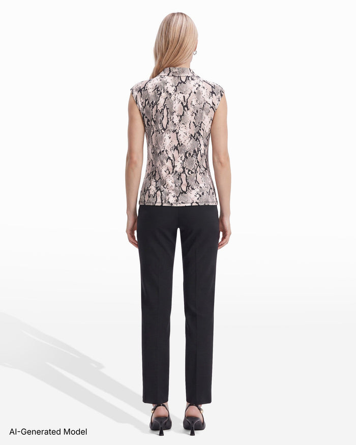 Anne Klein Cowl Neck Snake Print Top