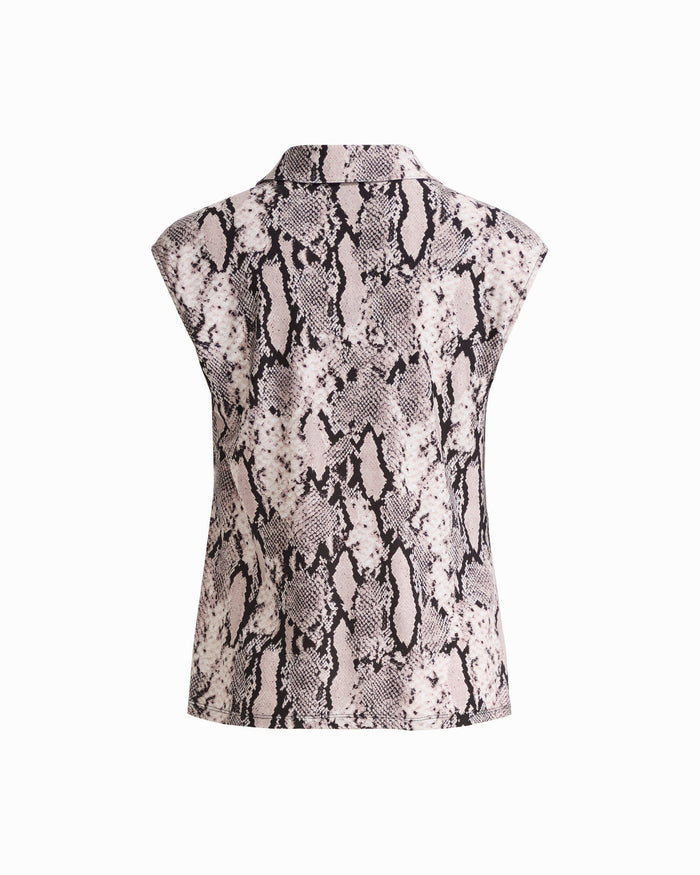 Anne Klein Cowl Neck Snake Print Top