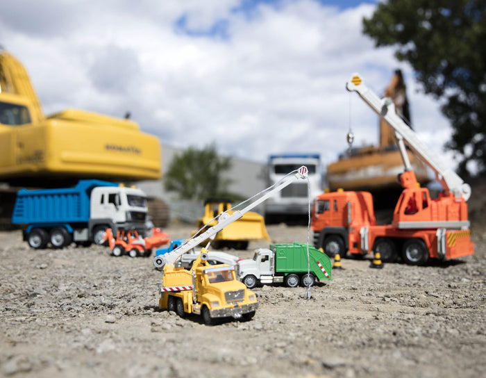 Yellow toy crane truck