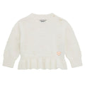 Cream Embroidered Peplum Jumper