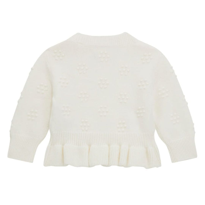 Cream Embroidered Peplum Jumper