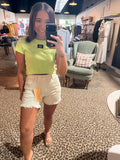 Cream High Rise Short