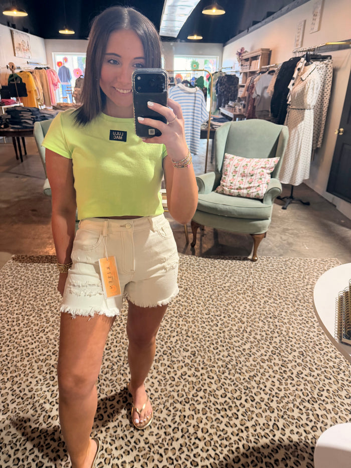 Cream High Rise Short