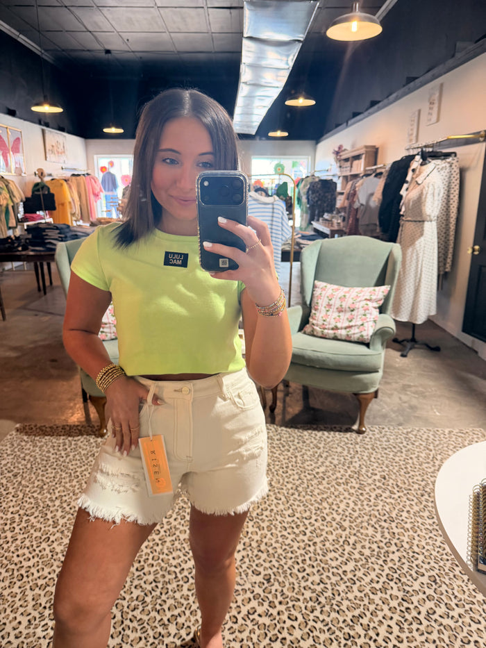 Cream High Rise Short