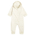 Cream Hooded Velour Star Onesie