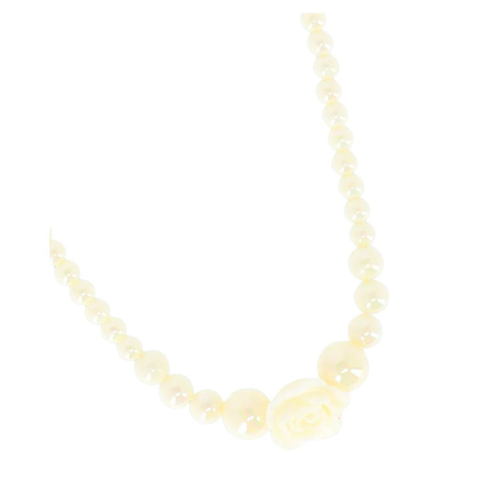 Cream Rose & Bead Necklace