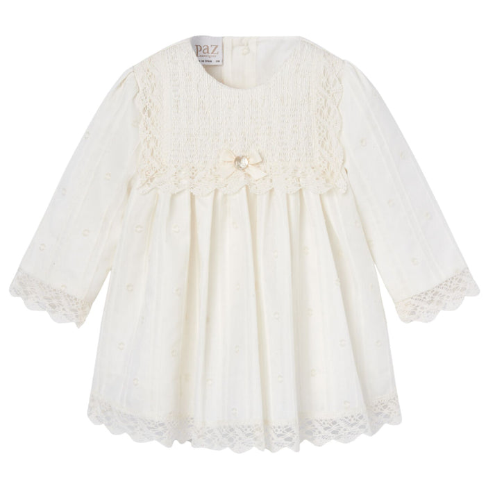 Cream Smock Lace Dress & Knickers