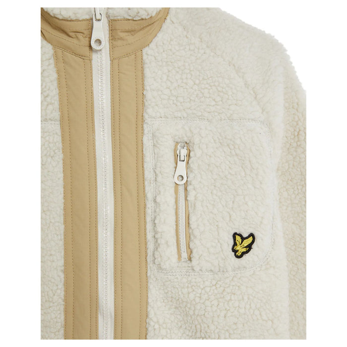 Cream Woven Trim Sherpa Fleece