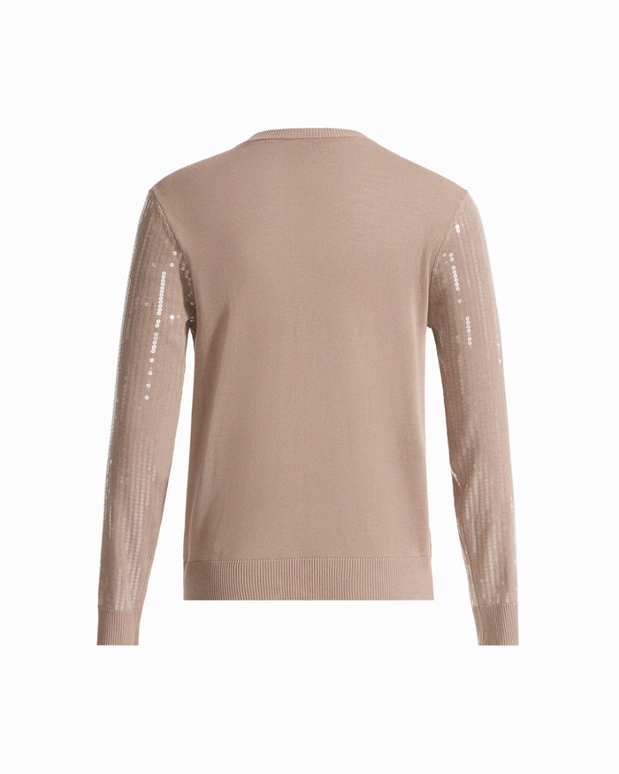 Anne Klein Crew Neck Cardigan with Sequins
