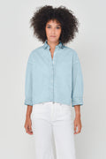 Crop Poplin Shirt - Bora Bora