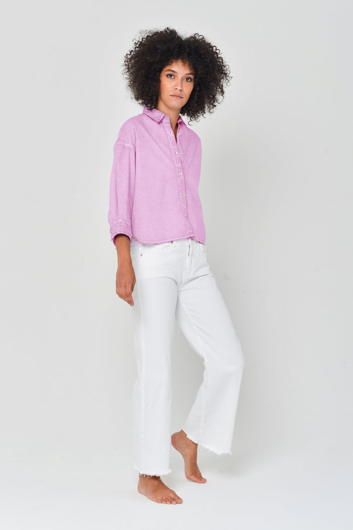 Crop Poplin Shirt - Candy