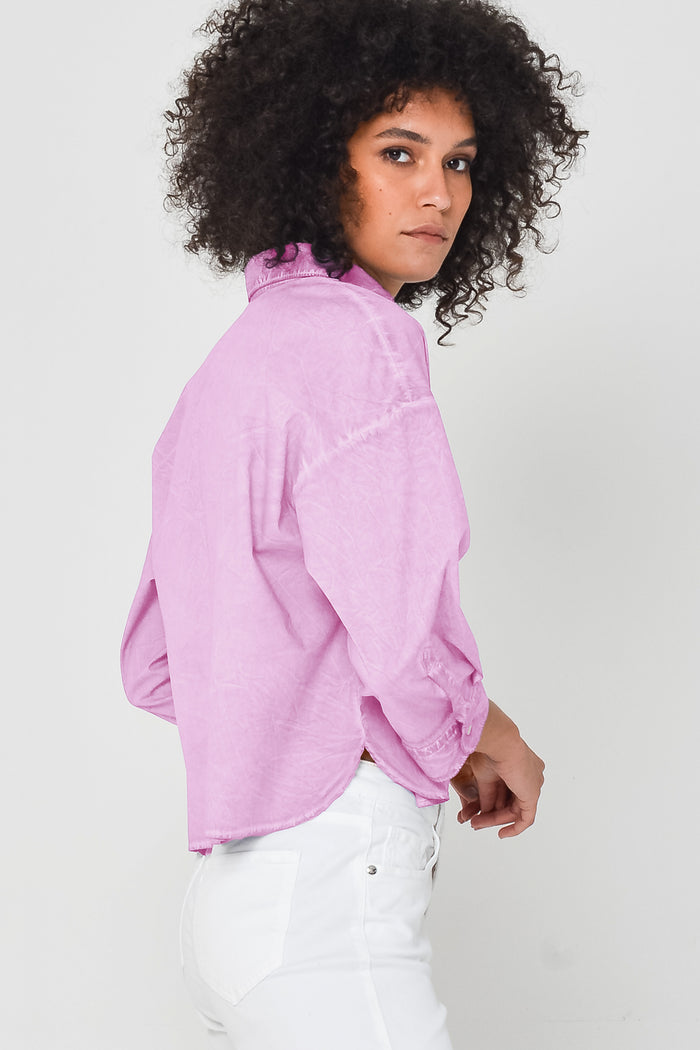 Crop Poplin Shirt - Candy