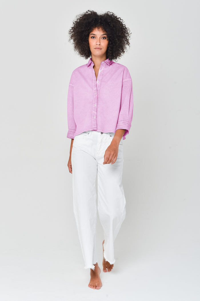 Crop Poplin Shirt - Candy