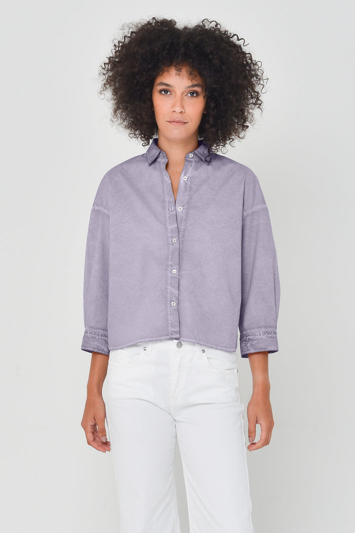 Crop Poplin Shirt - Mauve