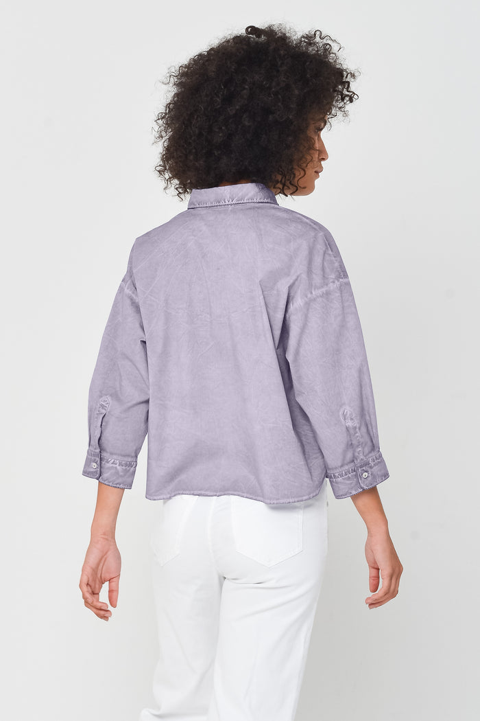 Crop Poplin Shirt - Mauve