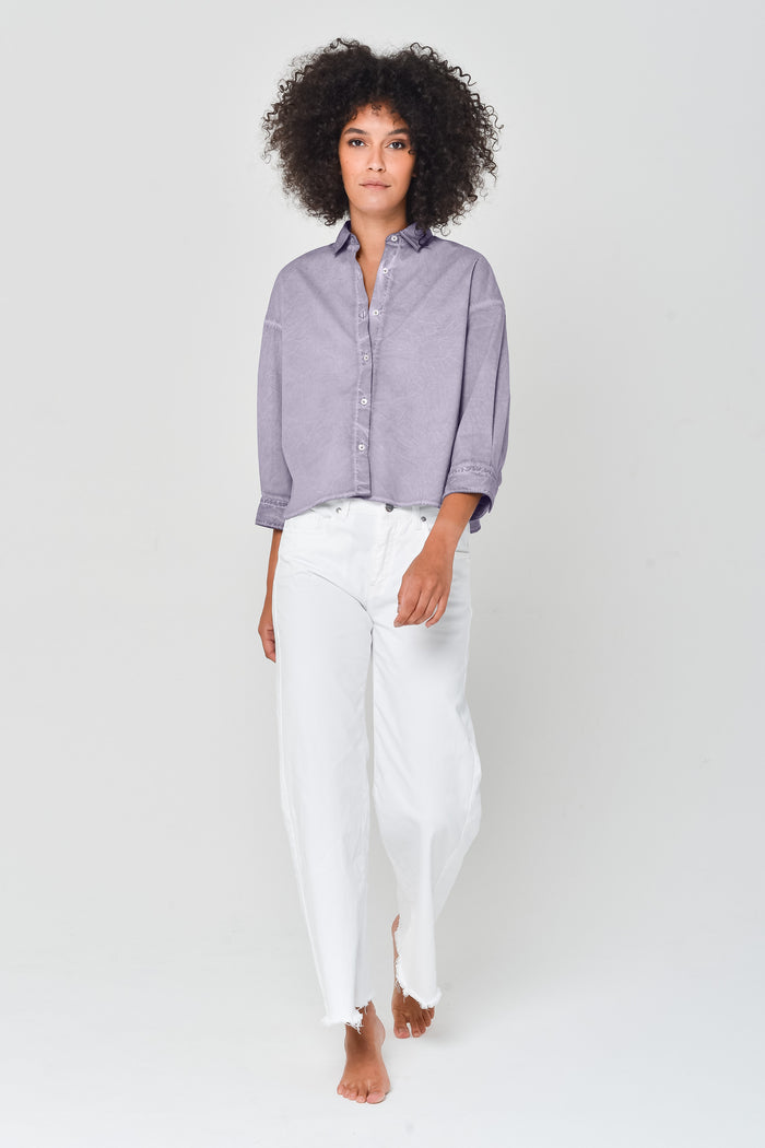 Crop Poplin Shirt - Mauve