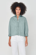 Crop Poplin Shirt - Shark