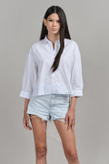 Crop Poplin Shirt - White