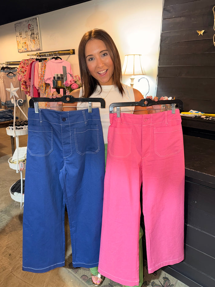 Cropped Stitch Pants