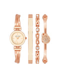 Anne Klein Light Pink/Rose Gold-Tone Crossover Bangle Watch and Bracelet Set