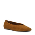 Anne Klein Chestnut Suede Dakota Suede Flat